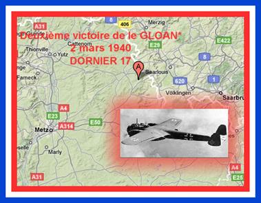 Bouzonville - Dornier 17 - 2ème victoire de Le Gloan - 2 mars 1940