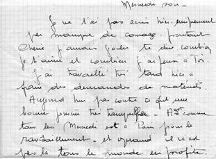 Lettre de Joseph BIBERT à son épouse du 11 novembre 1939 