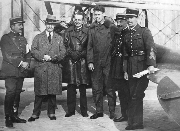 Lindbergh avec Pinsard, Détroyat, Poli-Marcheti et Weiss.