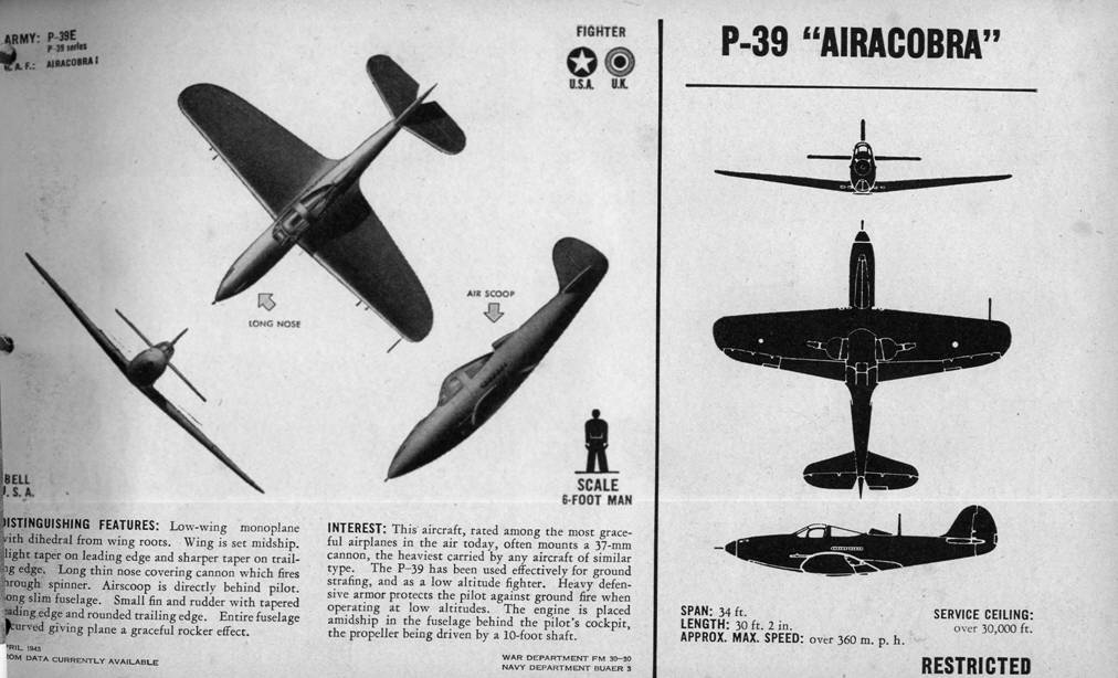 Bell P-39 - Airacobra - Recognition Pictoral Manual - War department