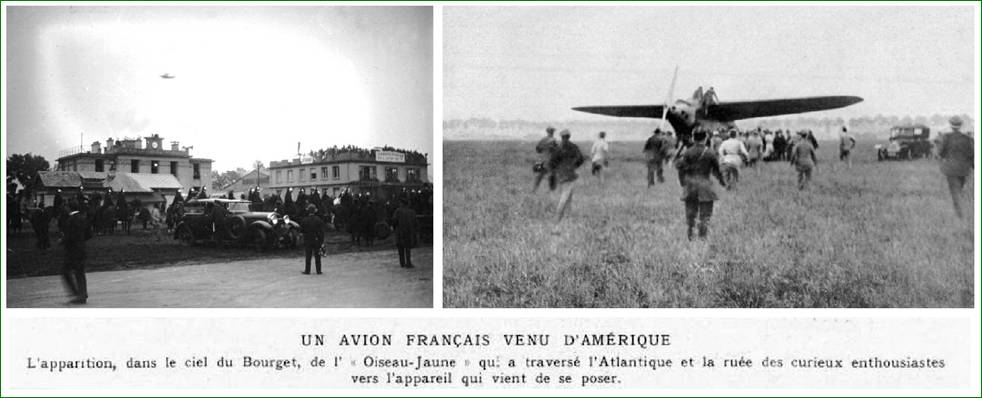 Arrivée de l'Oiseau Canari au Bourget le 16 juin 1929