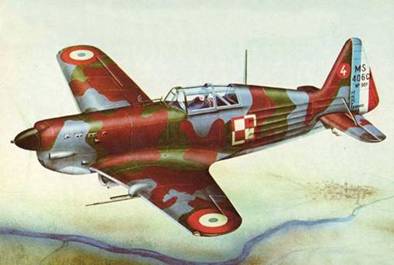 Morane Saulnier 406 - Dessin - Forces polonaises