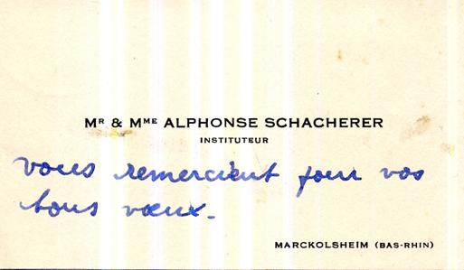 Mariage Alphonse SCHACHERER et Hélène BIBERT