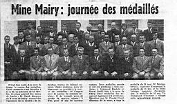 Mine de Mairy 1975_05 01.jpg: Document - Mine Mairy - Médailles 1975