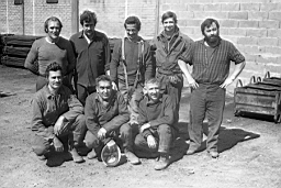 Mine de Mairy 1978a 10.jpg: Mine de Mairy - Régie - Ottavi, Raullet, De Biaisi, Schmitt, Launoy, Pacini, Léone,Mari