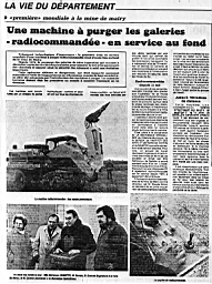 Mine de Mairy 1979_04_05 01.jpg: Document - Mine de Mairy - Machine à purger LIEBHERR radio-commandée